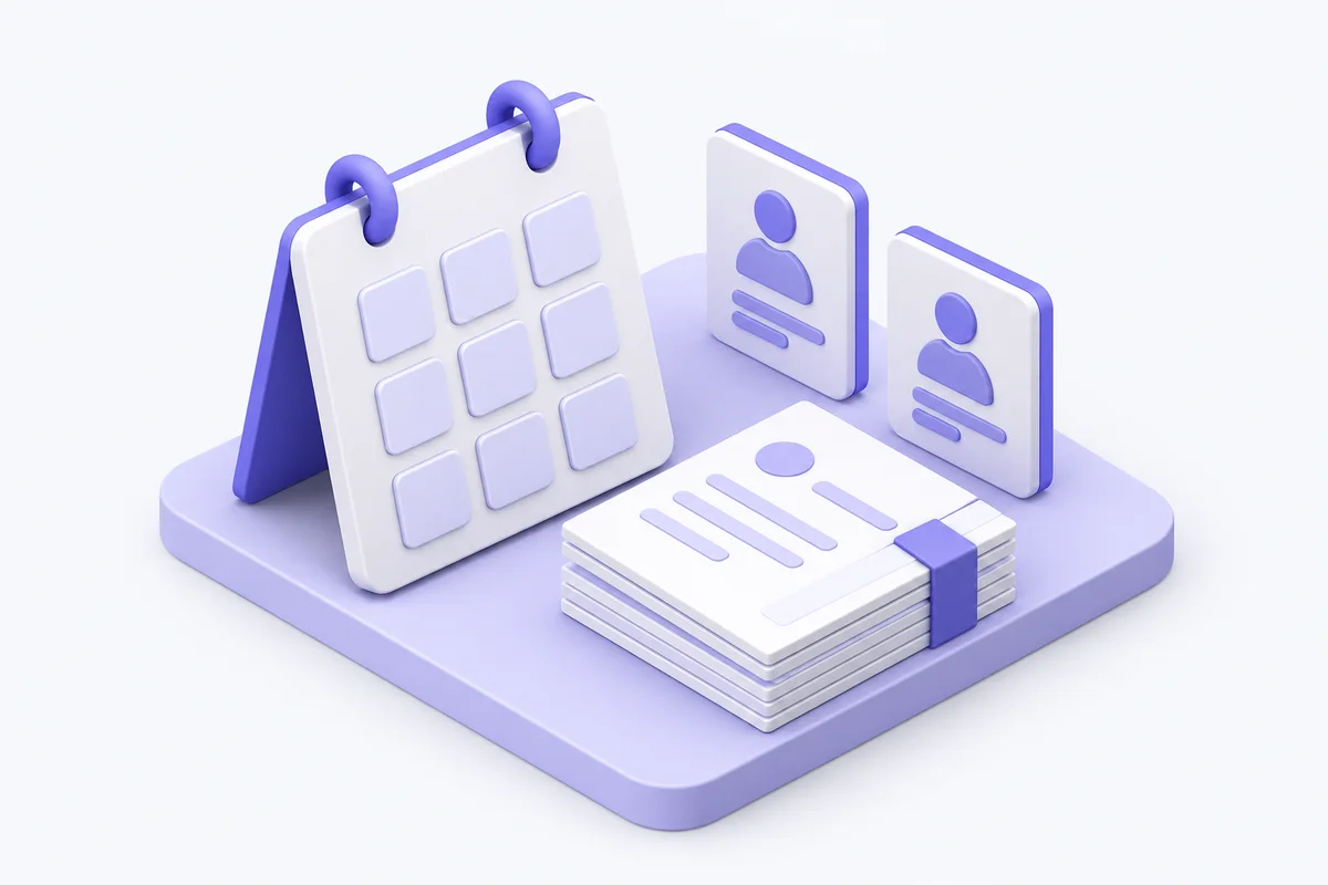Kalender dan dokumen karyawan dalam ilustrasi payroll isometrik